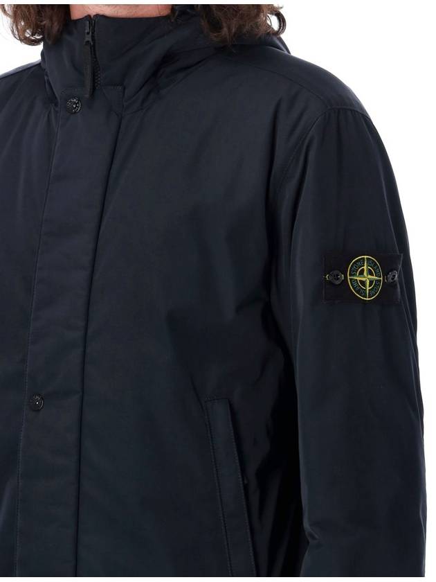 Techno Fabric Hooded Jacket Navy - STONE ISLAND - BALAAN 4