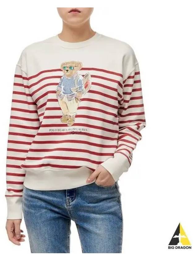 W Striped Bear Sweatshirt Red - POLO RALPH LAUREN - BALAAN 1