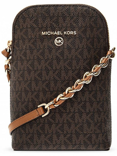 Michael Michael Kors Strapped Phone Holder, Women's, Brown - MICHAEL KORS - BALAAN 1