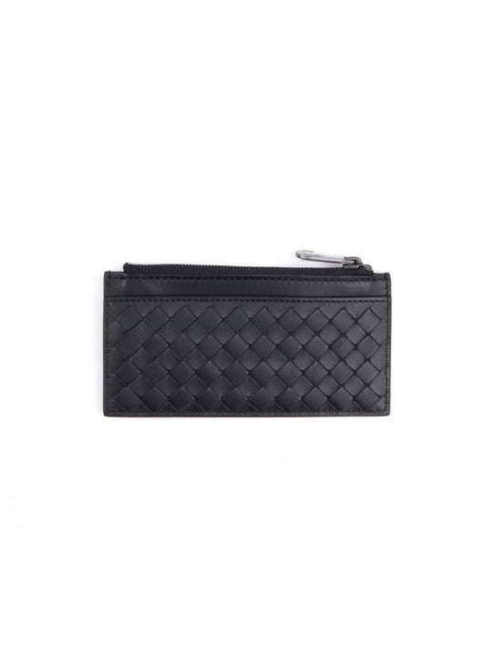 Intrecciato Zipper Card Wallet Black - BOTTEGA VENETA - BALAAN 2