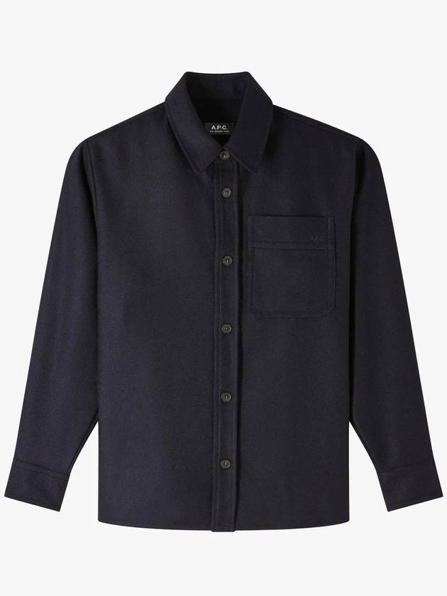 Basile Wool Long Sleeve Overshirt Navy - A.P.C. - BALAAN 2