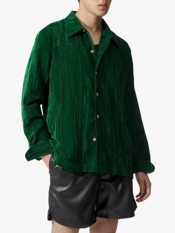 Lou Velvet Shirt Green LOUBOT - SEFR - BALAAN 1