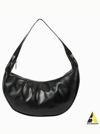 Jin CK ACC Unisex Pinched Soft Crescent Hobo Bag 4F3009GUB1 Black - CALVIN KLEIN - BALAAN 1