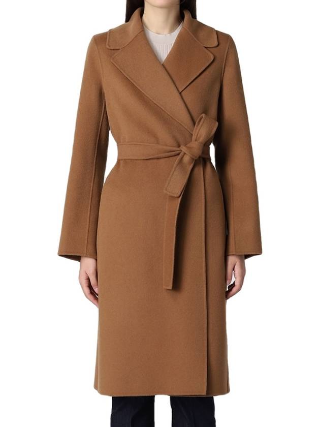 Pauli Belted Virgin Wool Coat Camel 90160329 072 - S MAX MARA - BALAAN 5