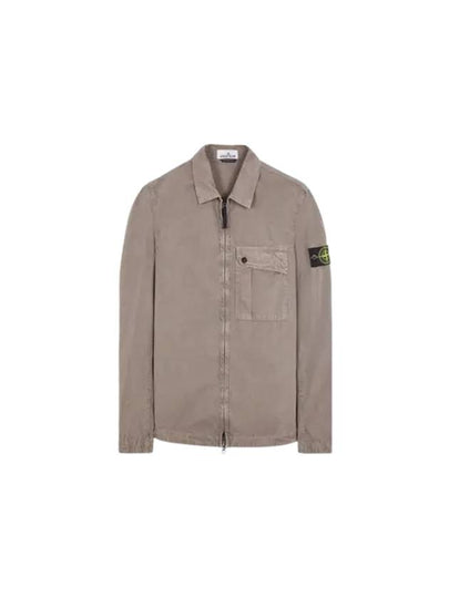 Old Treatment Garment Dyed Overshirt Jacket Dove Grey - STONE ISLAND - BALAAN 2