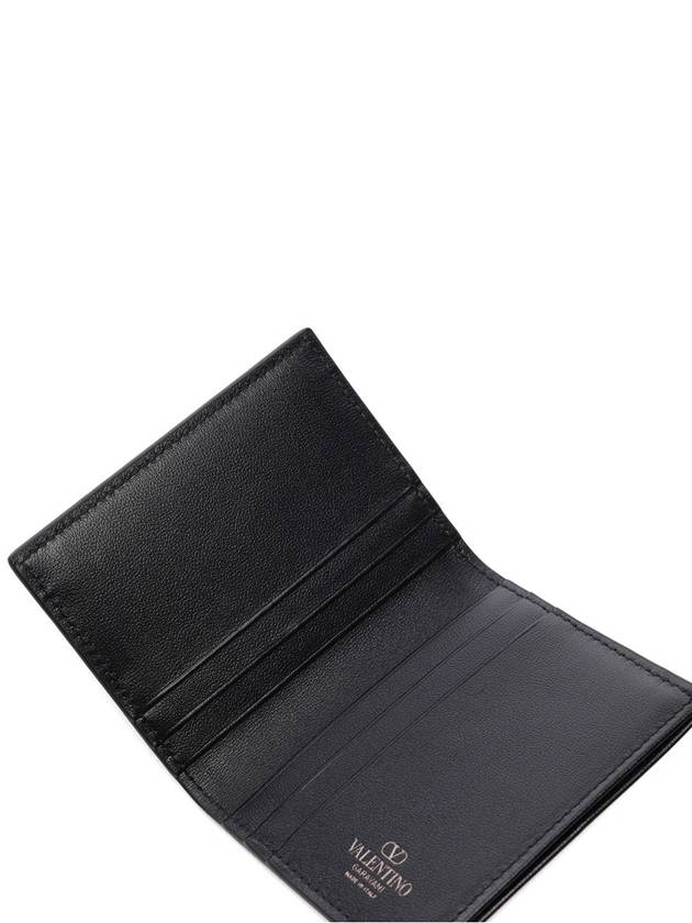 V Logo Signature Card Wallet Black - VALENTINO - BALAAN 7