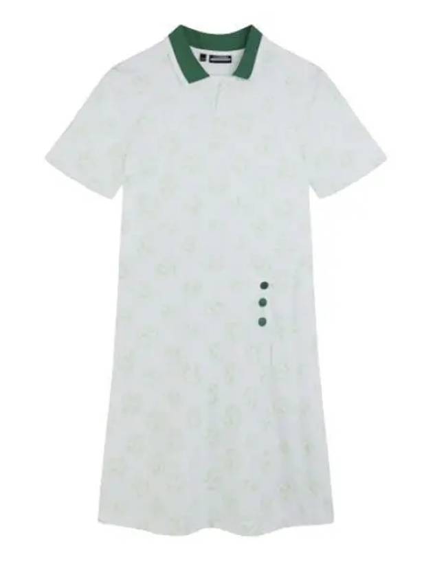 Women's Katherine Mini Dress White Green - J.LINDEBERG - BALAAN 2