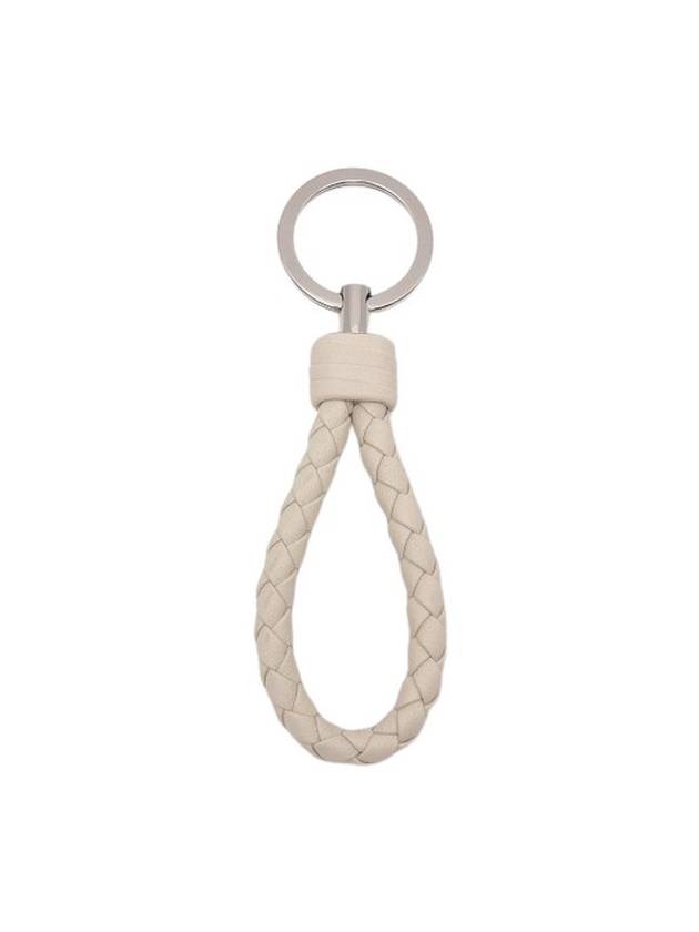 Intrecciato Leather Key Holder Beige - BOTTEGA VENETA - BALAAN 1