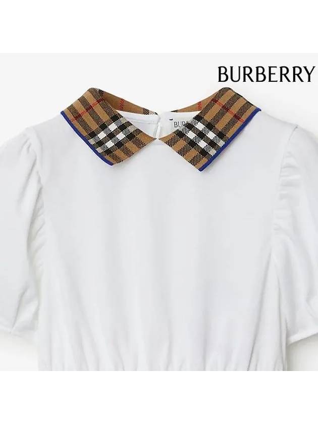 Kids Vintage Check Collar Dress White - BURBERRY - BALAAN 5