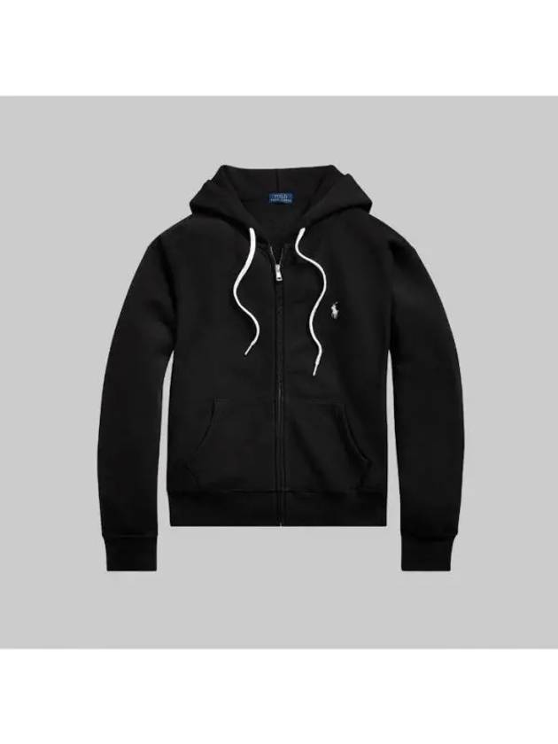 Embroidered Logo Pony Zip-Up Hoodie Black - POLO RALPH LAUREN - BALAAN 2