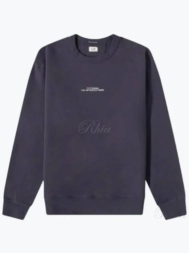 Metropolis Embroidery Logo Sweatshirt Navy - CP COMPANY - BALAAN 2