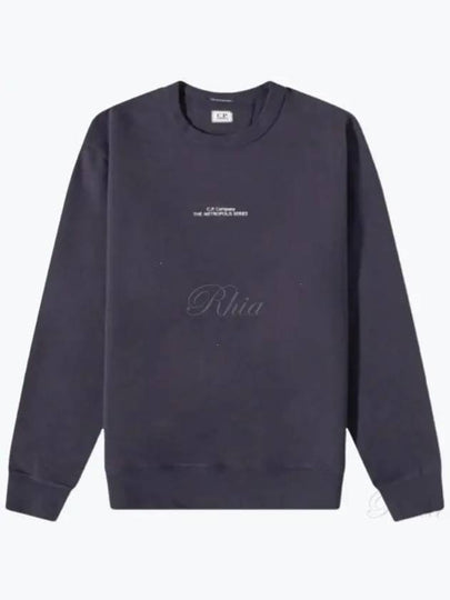 Metropolis Embroidery Logo Sweatshirt Navy - CP COMPANY - BALAAN 2