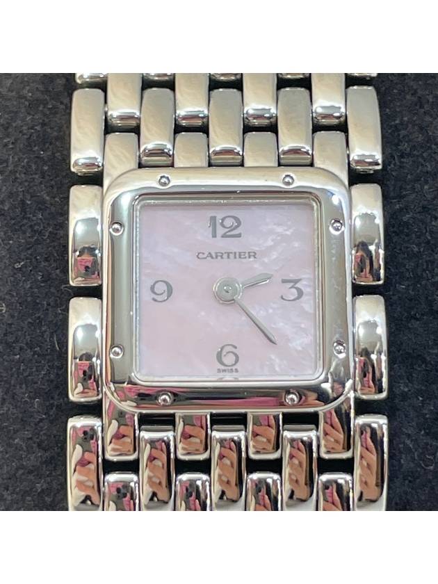 New product level Panda Ruban pearl mother of dial quartz vintage steel women s watch - CARTIER - BALAAN 1