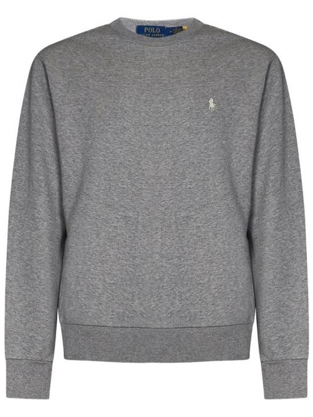 Embroidered Pony Logo Crew Neck Cotton Sweatshirt Grey - POLO RALPH LAUREN - BALAAN 1