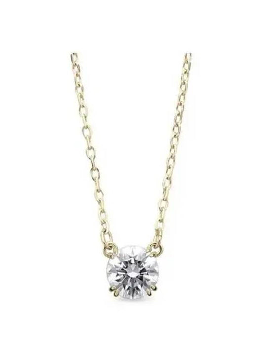 Stilla Round Zirconia Pendant Necklace Gold - SWAROVSKI - BALAAN 2