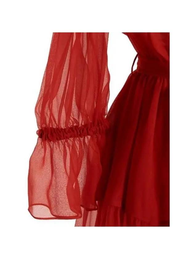 Off Shoulder Chiffon Short Dress Red - GUCCI - BALAAN 5