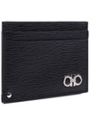 Double Gancini Leather Card Wallet Black - SALVATORE FERRAGAMO - BALAAN 4