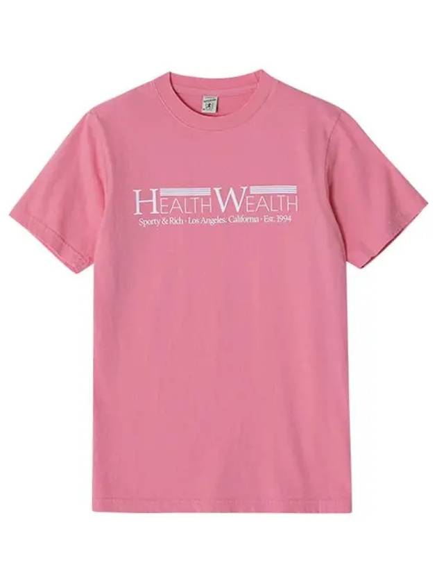 Health Wealth Logo Short Sleeve T-shirt Pink - SPORTY & RICH - BALAAN 5