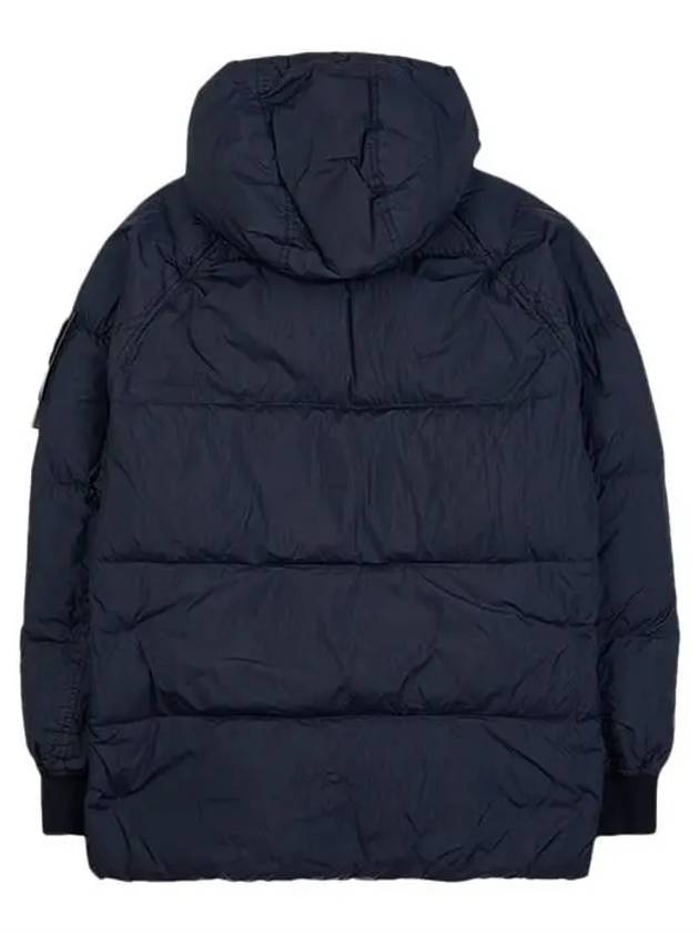 Garment Dyed Crinkle Reps Recycled Nylon Hoodie Padding Navy - STONE ISLAND - BALAAN 3