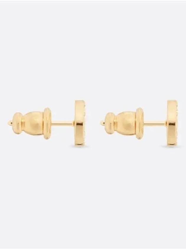 Petit CD Crystal Mini Stud Earrings Gold - DIOR - BALAAN 5