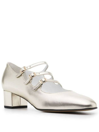 Carel Paris Platinum Laminated Leather Mary Jane Pumps Shoes - CAREL - BALAAN 2