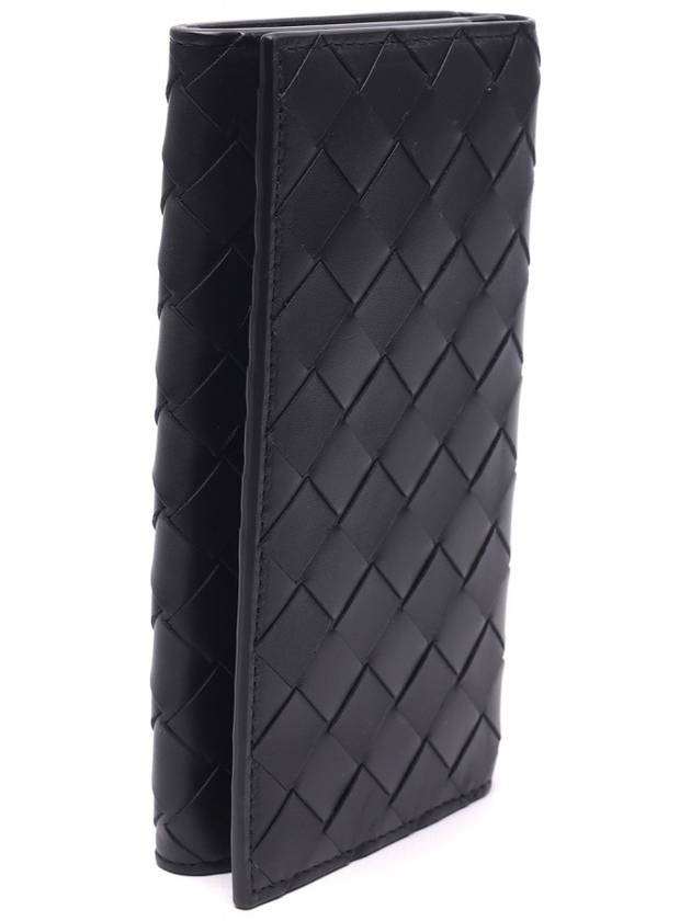 Intrecciato Leather Long Wallet Black - BOTTEGA VENETA - BALAAN 4