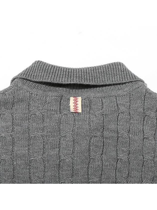 wool collar cable knit top gray - OGARP - BALAAN 6