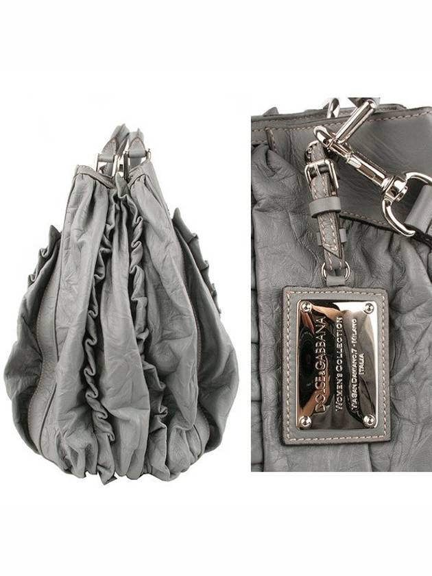 Ruffle Leather Tote Bag Grey - DOLCE&GABBANA - BALAAN 3