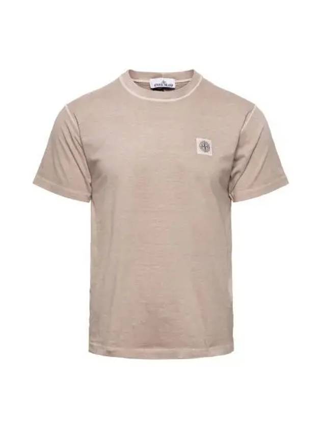 Pisato Effect Logo Patch Short Sleeve T-Shirt Dove Grey - STONE ISLAND - BALAAN 2