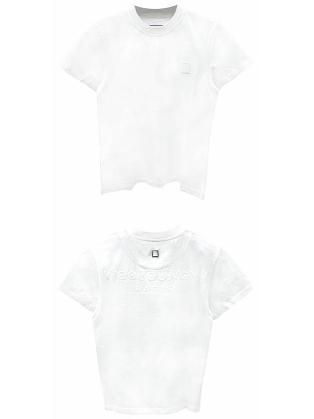 M241TS09715W Luminous Fleece Back Logo Short Sleeve T-Shirt White Women's T-Shirt THW - WOOYOUNGMI - BALAAN 4