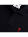 Heart Logo PK Polo Shirt TShirt Black White BFHPL001 - AMI - BALAAN 3