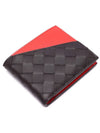 Intrecciato Two-Tone Half Wallet Black Red - BOTTEGA VENETA - BALAAN 6