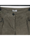 Women's Suede Straight Pants Dust - BRUNELLO CUCINELLI - BALAAN 4