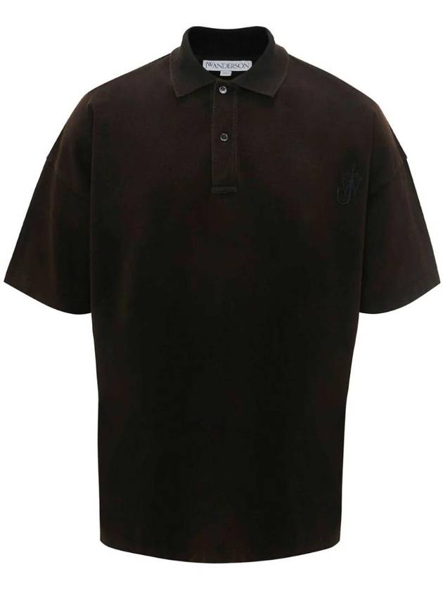 Anchor Embroidery Polo Shirt Dark Brown - JW ANDERSON - BALAAN 1