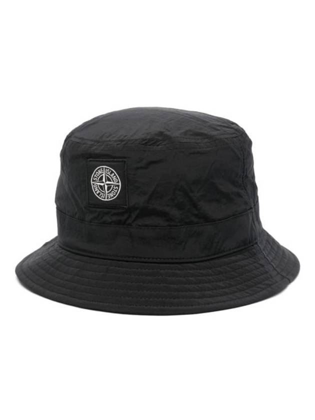 Logo Nylon Bucket Hat Black - STONE ISLAND - BALAAN 2