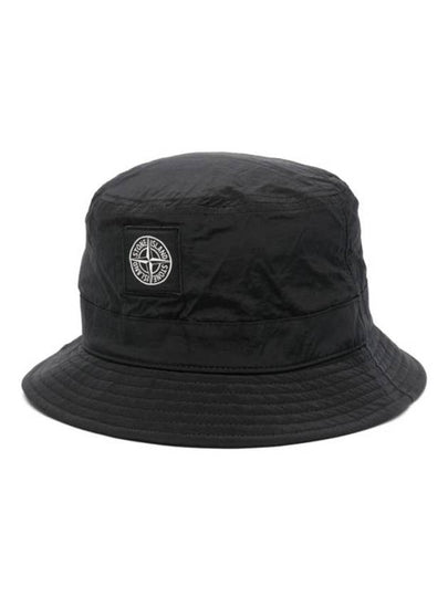 Logo Nylon Bucket Hat Black - STONE ISLAND - BALAAN 2