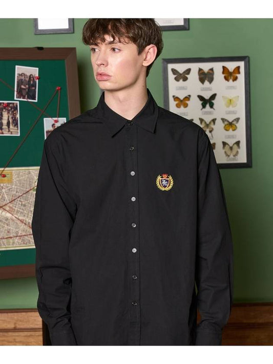 Overfit Cotton Shirts Black - ZIZEMUSEUM - BALAAN 1