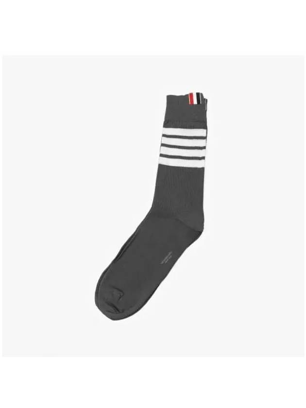 Men's Diagonal Light Weight Midi Socks Dark Grey - THOM BROWNE - BALAAN 5