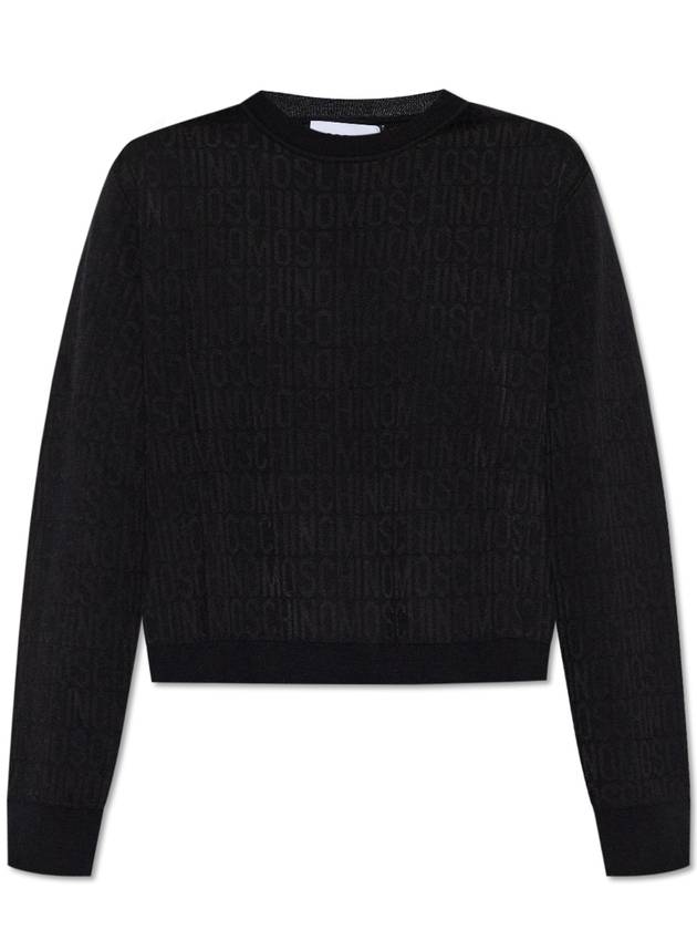 Moschino Monogrammed Sweater, Women's, Black - MOSCHINO - BALAAN 1