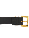 Men's Monogram Grain Leather Belt Gold - SAINT LAURENT - BALAAN 5