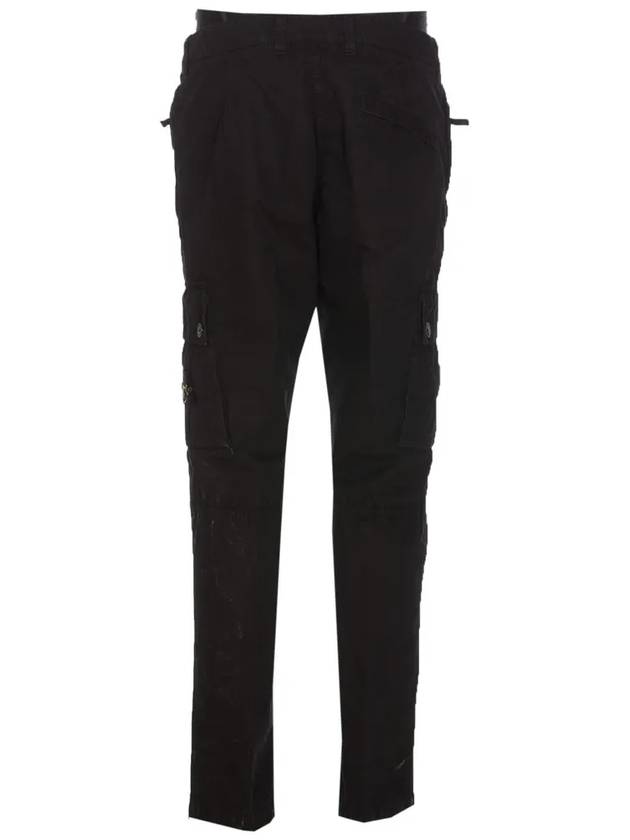 Wappen Patch Old Treatment Slim Fit Cargo Straight Pants Black - STONE ISLAND - BALAAN 3