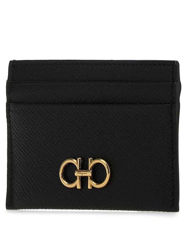 Gancini Card Wallet Black - SALVATORE FERRAGAMO - BALAAN 3