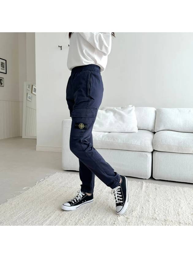 Wappen Patch Cotton Banding Cargo Pants Black Women - STONE ISLAND - BALAAN 4