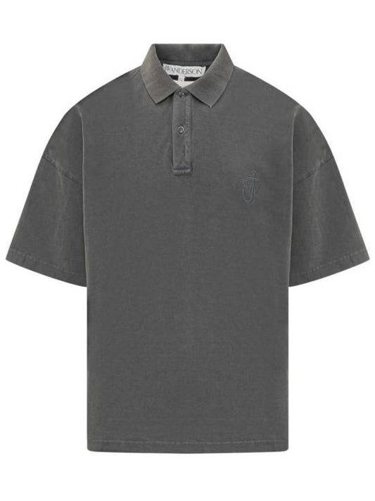 Anchor Embroidery Polo Shirt Dark Grey - JW ANDERSON - BALAAN 1