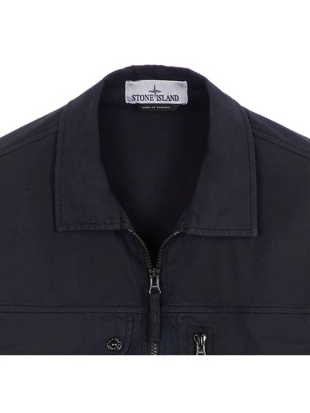 Supima Cotton Twill Stretch-TC Jacket Navy Blue - STONE ISLAND - BALAAN 4