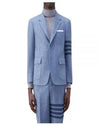 Donegal Tweed 4 Bar Single Breasted Blazer Jacket Light Blue - THOM BROWNE - BALAAN 2