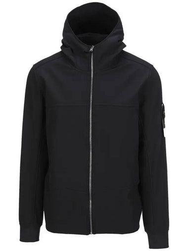 Soft Shell Brushed Lining Zip Up Hoodie Black - STONE ISLAND - BALAAN 1