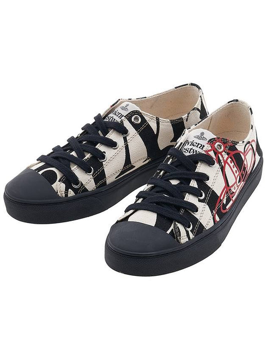 logo print plimsoll low-top sneakers black - VIVIENNE WESTWOOD - BALAAN.