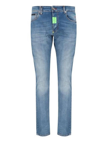 Logo Super Straight Jeans Blue - PHILIPP PLEIN - BALAAN 1