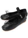 Women's Logo Leather Ballerinas Black - MIU MIU - BALAAN 2